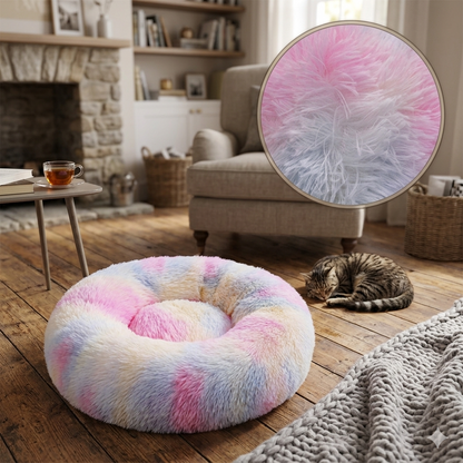 Pet Round  Bed Winter Warm and Plush Basket