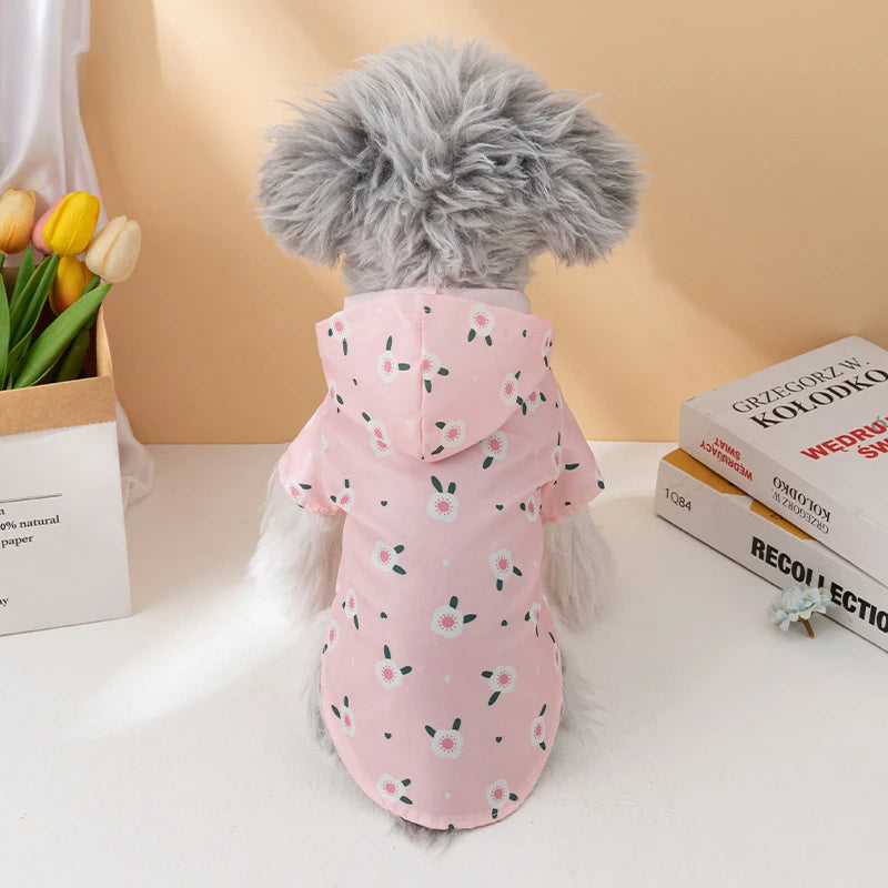 Pet Raincoat Summer Fashion Short Sleeve Waterproof Clothes