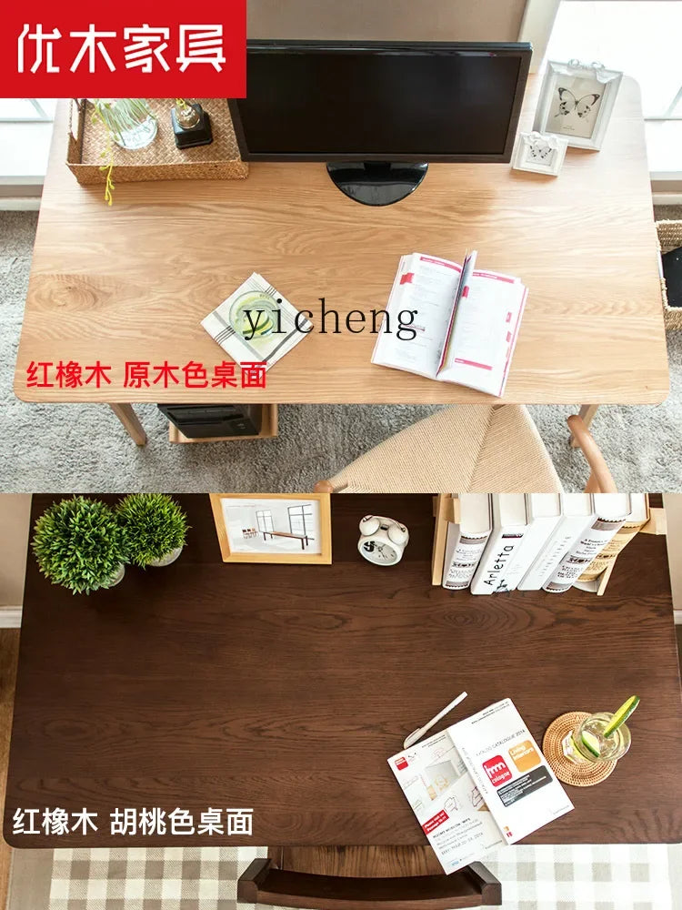b8Solid Wood Desk Oak Office Writing Computer Desk Simple