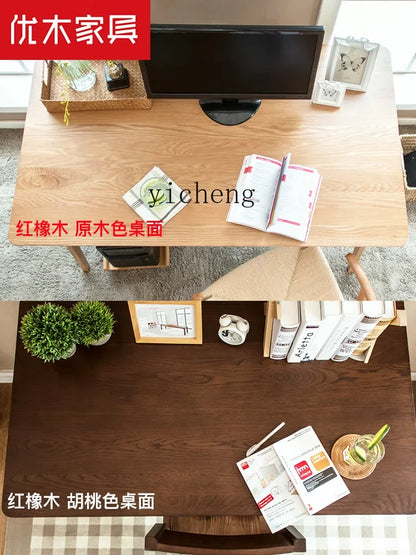 b8Solid Wood Desk Oak Office Writing Computer Desk Simple