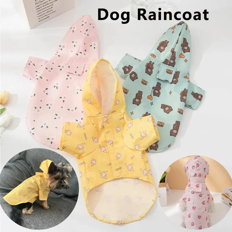 Pet Raincoat Summer Fashion Short Sleeve Waterproof Clothes