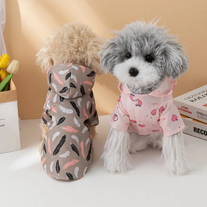 Pet Raincoat Summer Fashion Short Sleeve Waterproof Clothes
