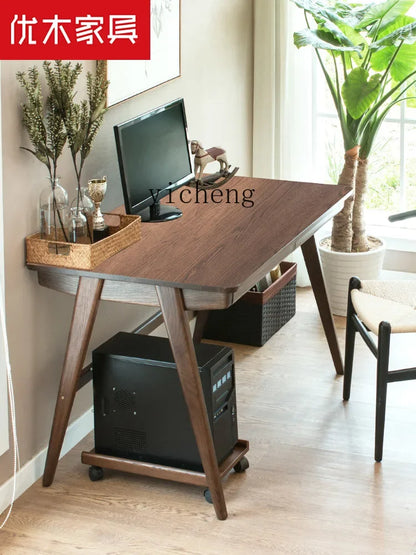 b8Solid Wood Desk Oak Office Writing Computer Desk Simple