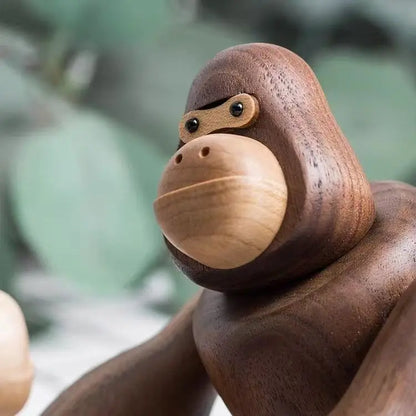 Nordic Wooden King Kong Dolls Gorilla Figurines  Home Decoration