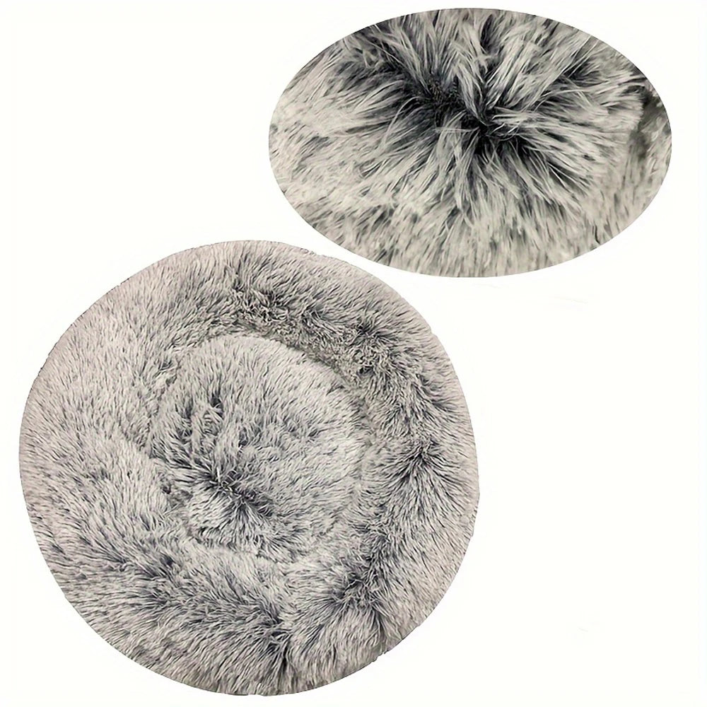 Pet Round  Bed Winter Warm and Plush Basket