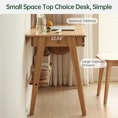 100% Solid Wood Desk with Drawers