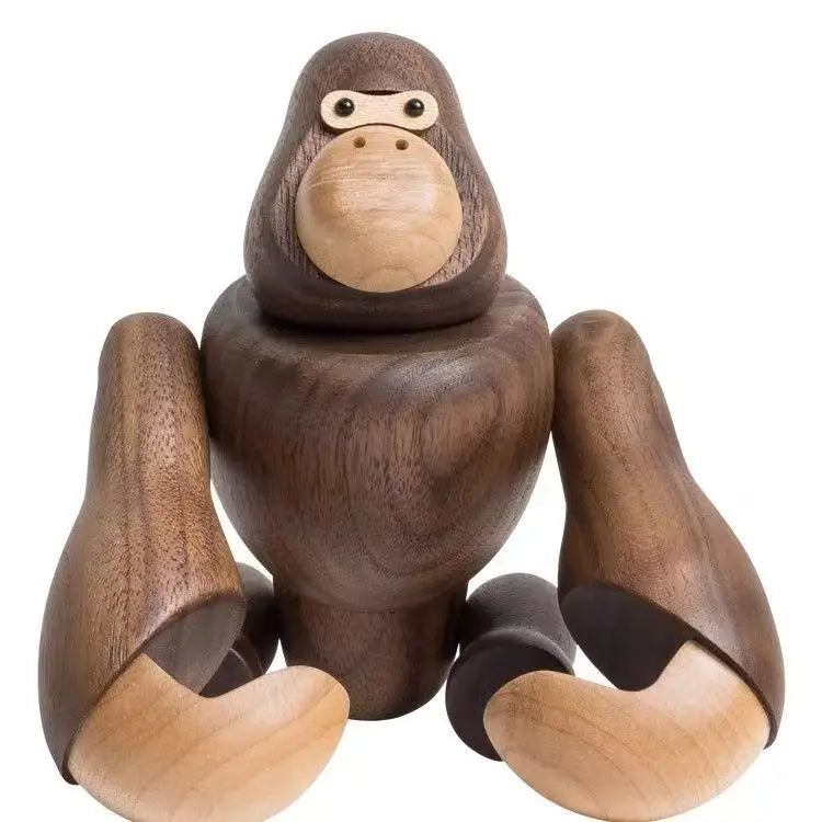 Nordic Wooden King Kong Dolls Gorilla Figurines  Home Decoration