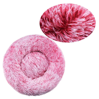 Pet Round  Bed Winter Warm and Plush Basket