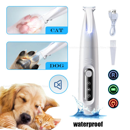 LED Light Fully Waterproof Pet Hair Trimmer