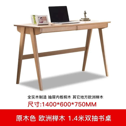 b8Solid Wood Desk Oak Office Writing Computer Desk Simple