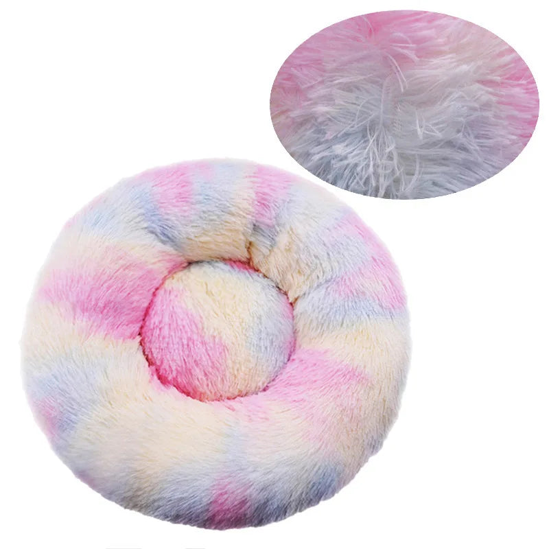 Pet Round  Bed Winter Warm and Plush Basket