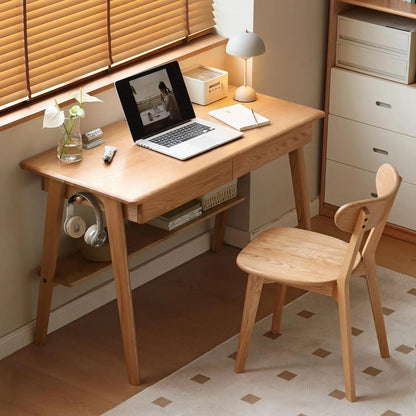 100% Solid Wood Desk with Drawers