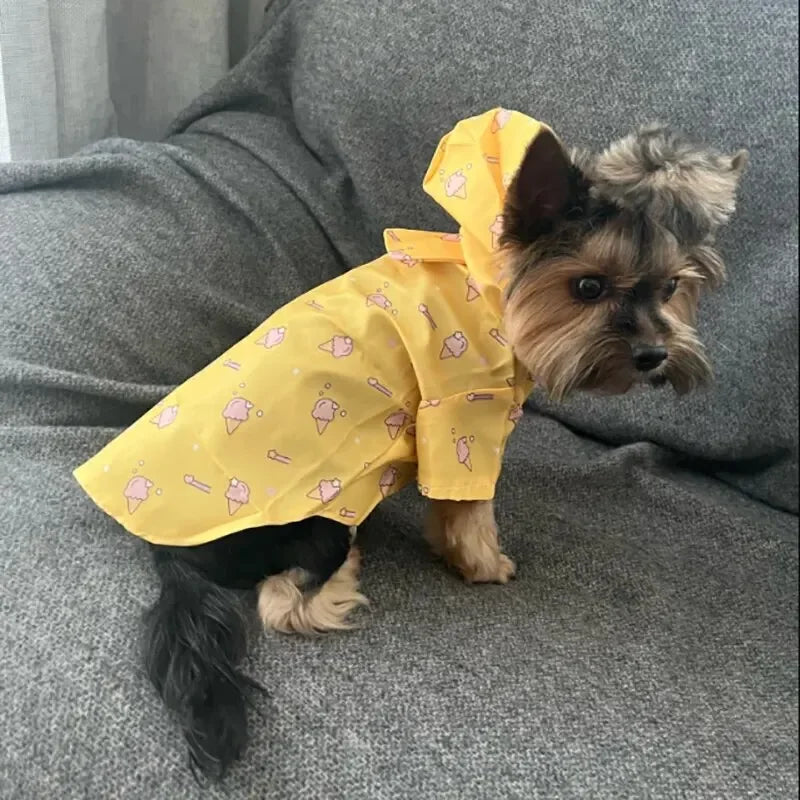 Pet Raincoat Summer Fashion Short Sleeve Waterproof Clothes