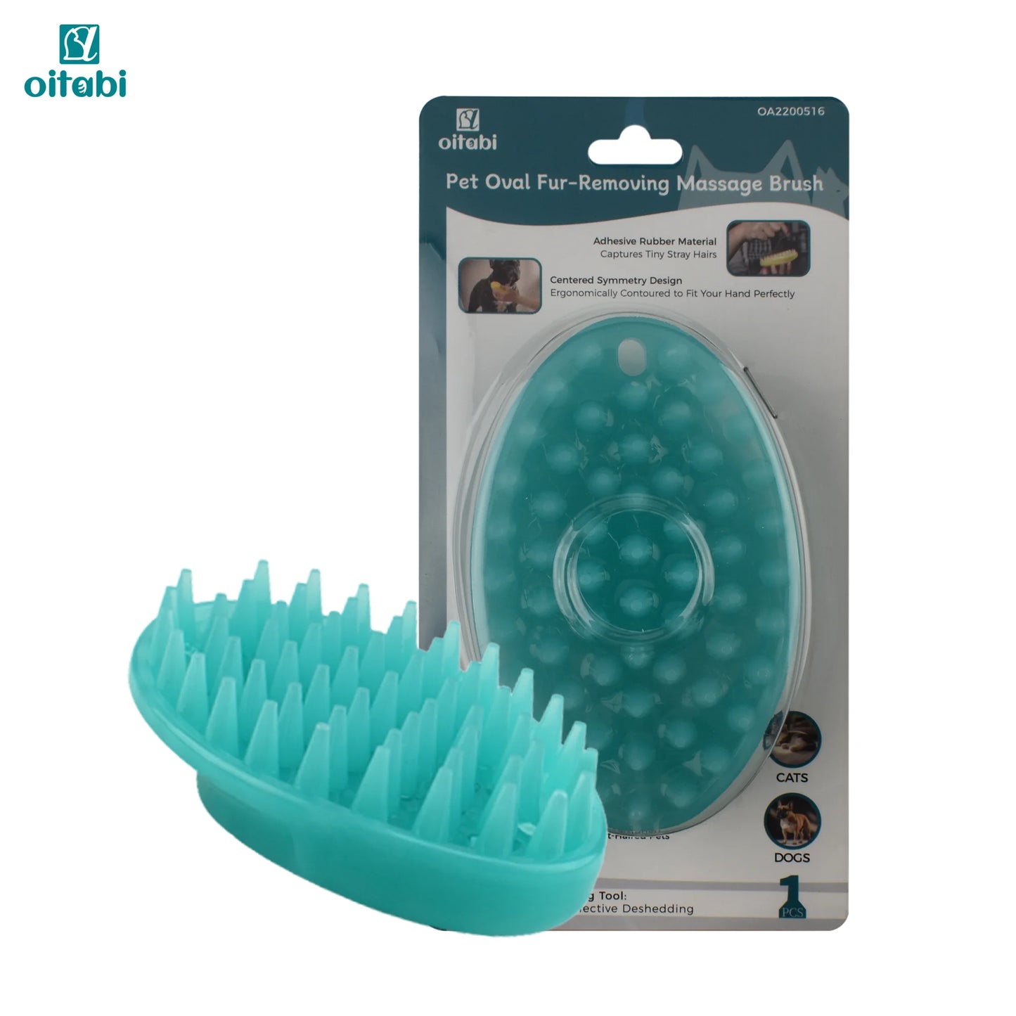 Oitabi Soft Rubber Pet Brush for Short Hair