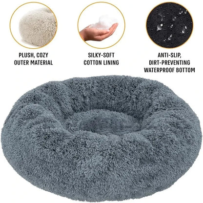Pet Round  Bed Winter Warm and Plush Basket