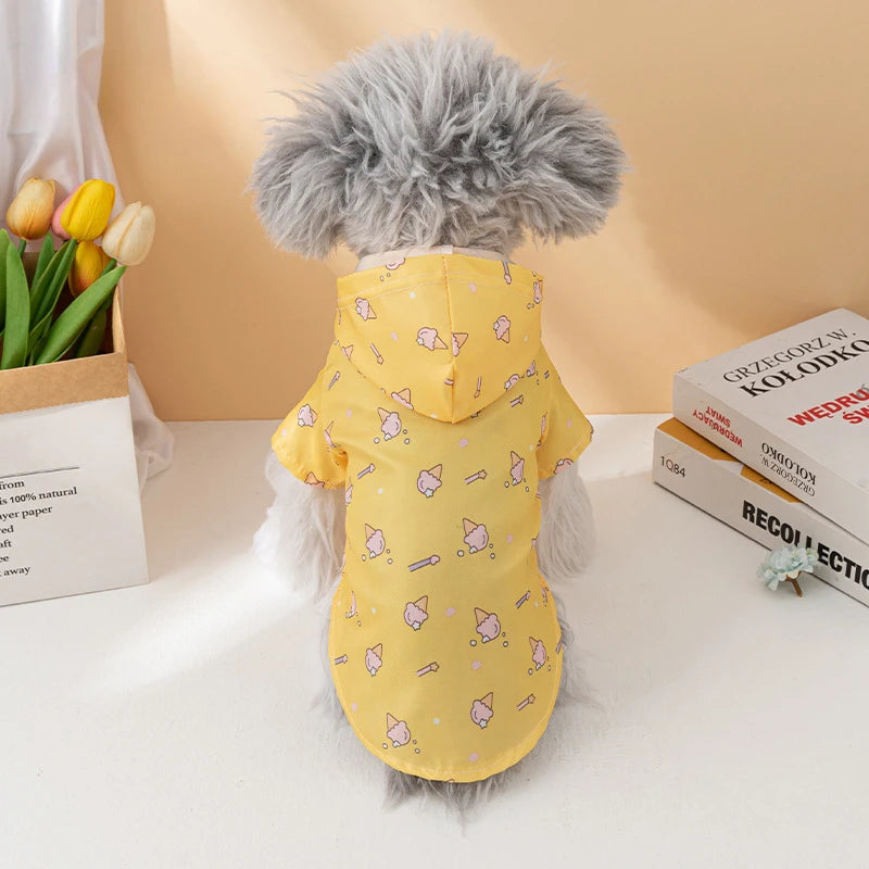 Pet Raincoat Summer Fashion Short Sleeve Waterproof Clothes