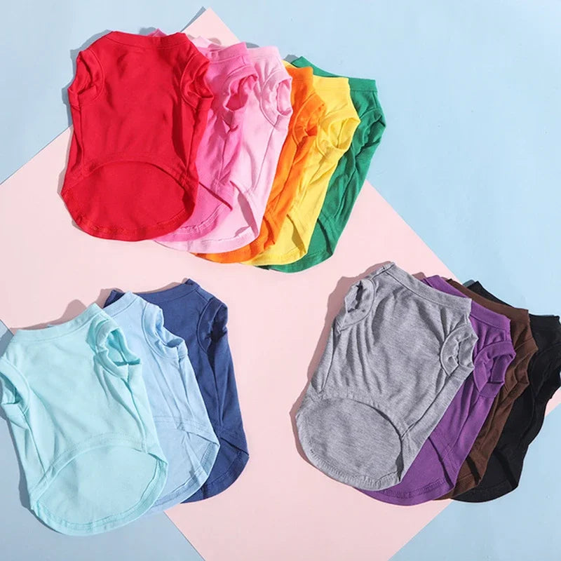 Pure Cotton Dog Shirts Puppy Blank Clothes