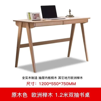 b8Solid Wood Desk Oak Office Writing Computer Desk Simple