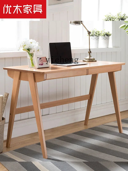 b8Solid Wood Desk Oak Office Writing Computer Desk Simple