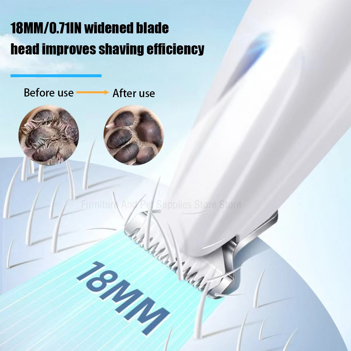 LED Light Fully Waterproof Pet Hair Trimmer