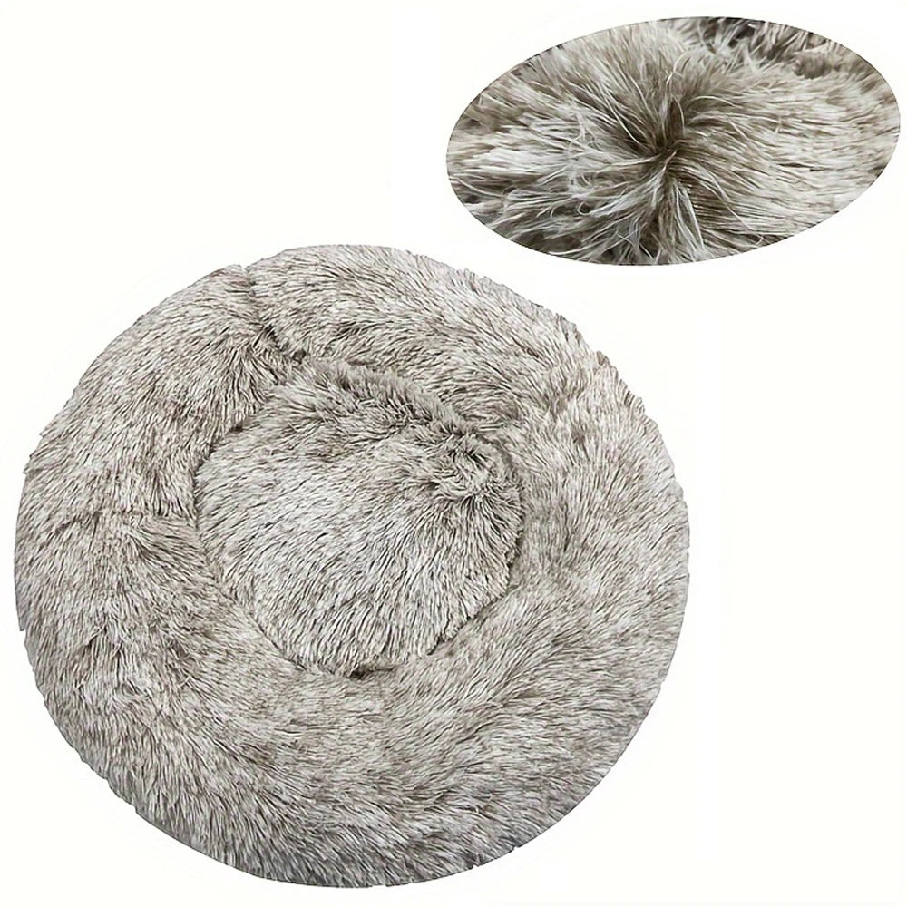 Pet Round  Bed Winter Warm and Plush Basket