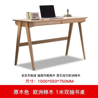 b8Solid Wood Desk Oak Office Writing Computer Desk Simple