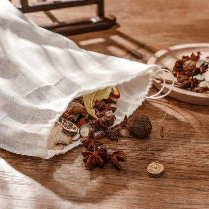 5 PC 100% Cotton Cloth Bag Spice Strainer Mesh Filter