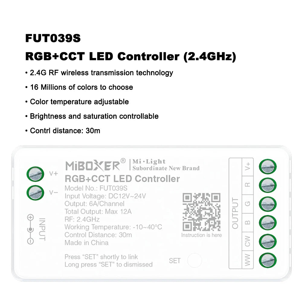 LED Controller Dimmer For Single/Dual color RGB RGBW RGB+CCT Strip Light