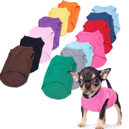 Pure Cotton Dog Shirts Puppy Blank Clothes