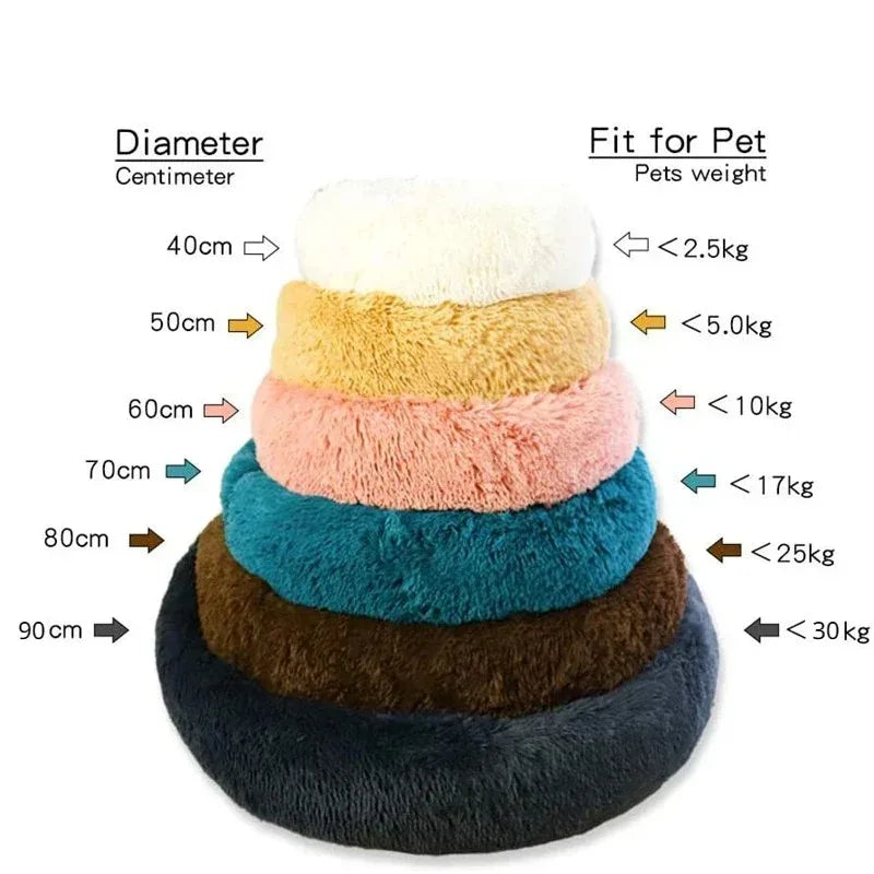 Pet Round  Bed Winter Warm and Plush Basket
