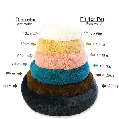 Pet Round  Bed Winter Warm and Plush Basket