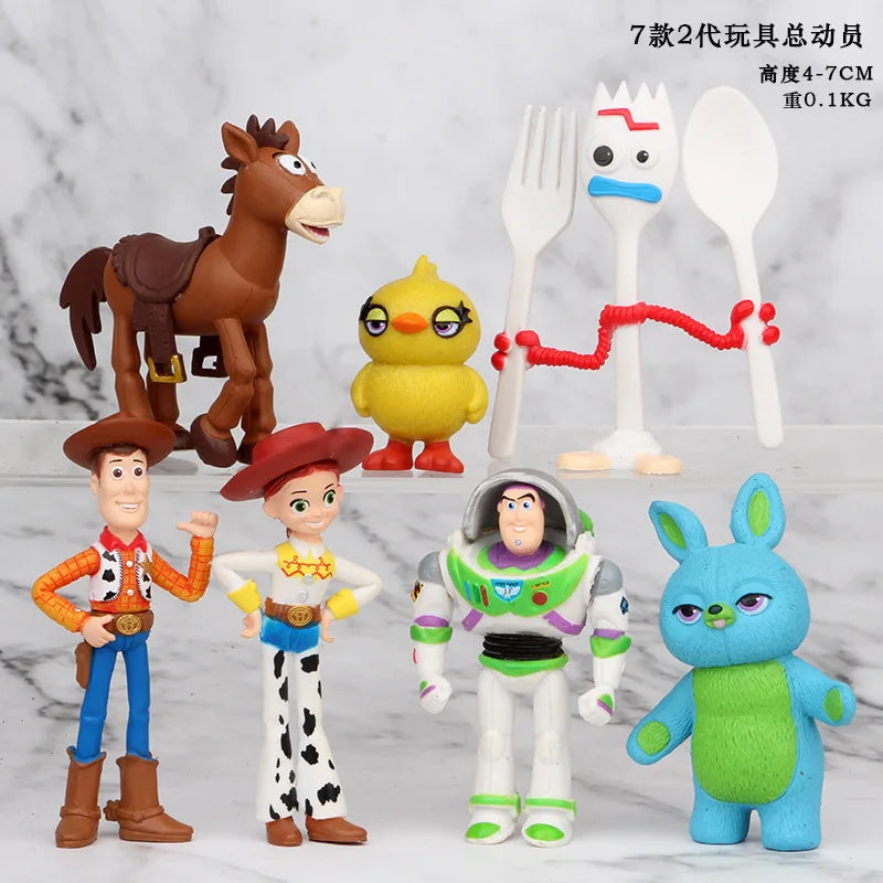 7Pcs/Set Toy Story 4 Action Figures Toy Woody Jessie Buzz