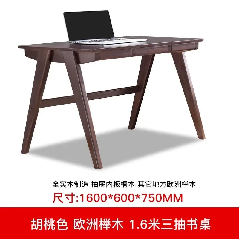 b8Solid Wood Desk Oak Office Writing Computer Desk Simple