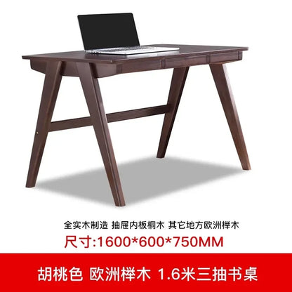 b8Solid Wood Desk Oak Office Writing Computer Desk Simple