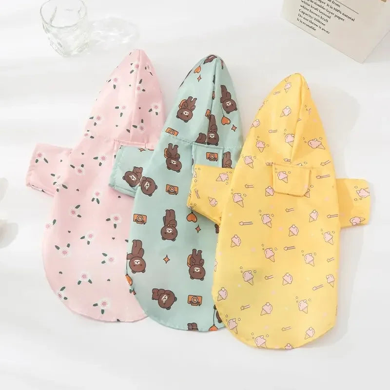 Pet Raincoat Summer Fashion Short Sleeve Waterproof Clothes