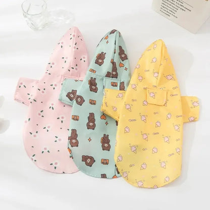 Pet Raincoat Summer Fashion Short Sleeve Waterproof Clothes