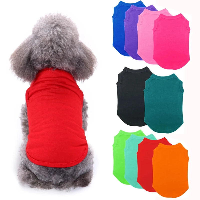 XS-3XL Blank Dog T Shirt Summer Cotton Dog Vest Shirt