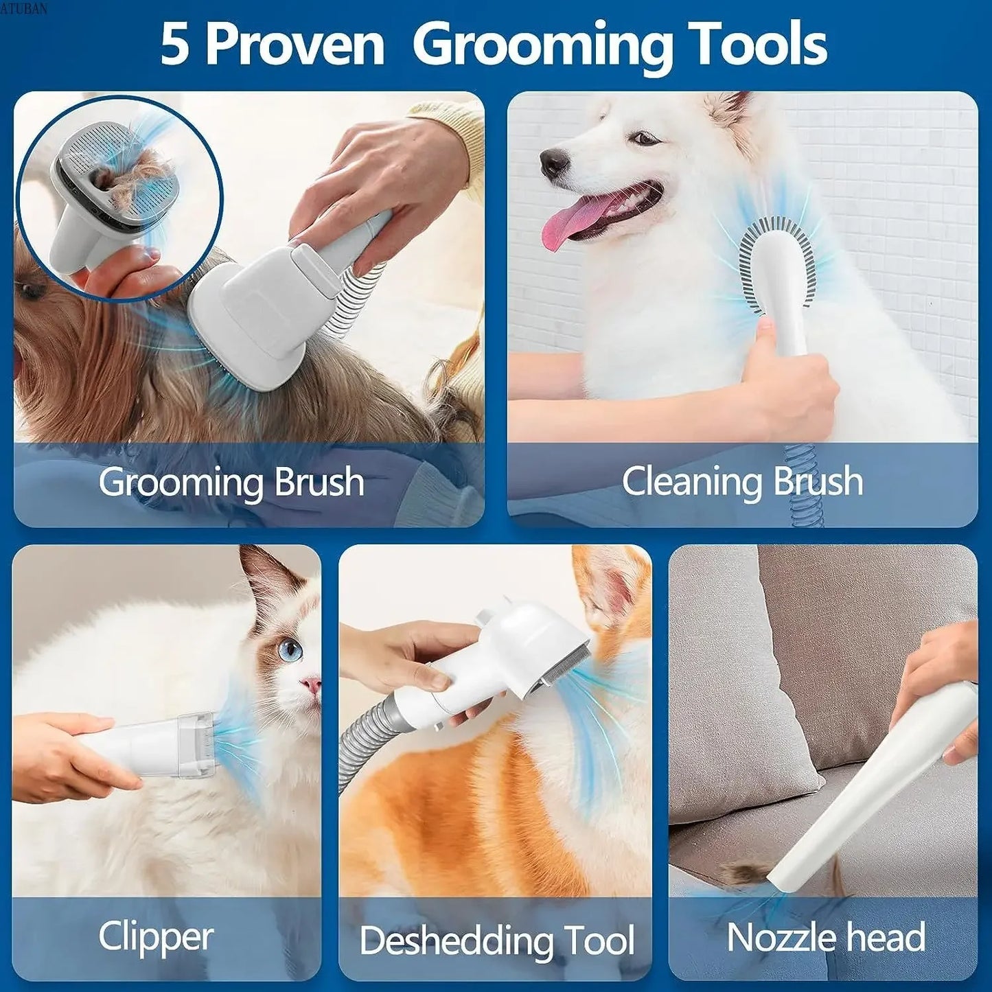 Pet Grooming Kit with 2.3L Capacity Larger