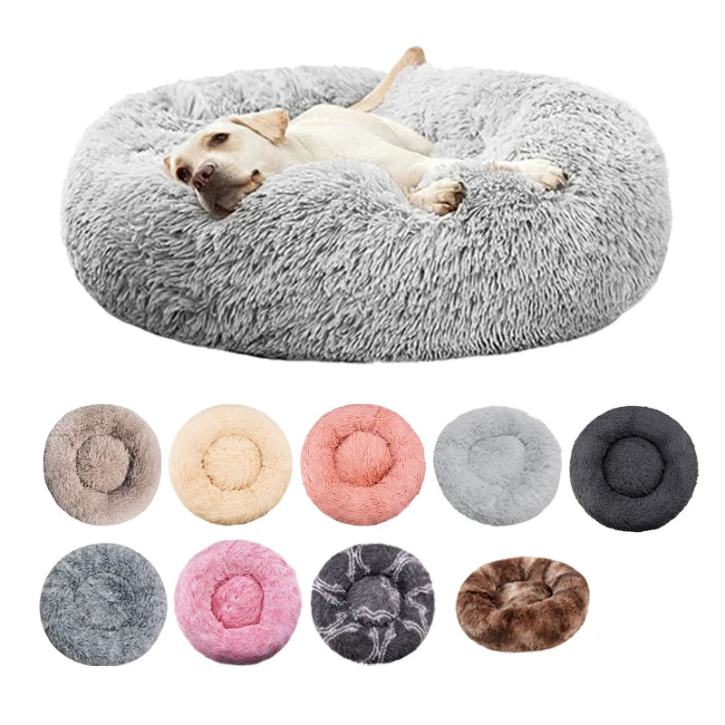 Pet Round  Bed Winter Warm and Plush Basket