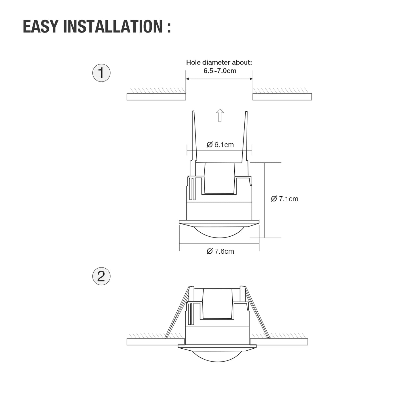 360 Degree 110 220 V/AC Ceiling Mounted Inlay