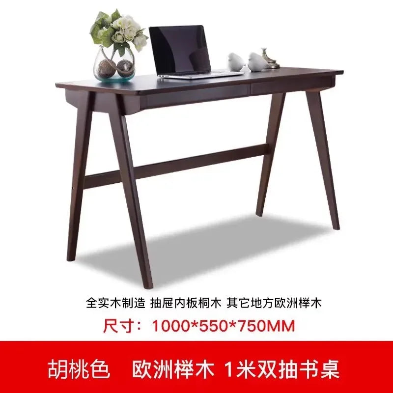 b8Solid Wood Desk Oak Office Writing Computer Desk Simple
