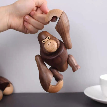 Nordic Wooden King Kong Dolls Gorilla Figurines  Home Decoration